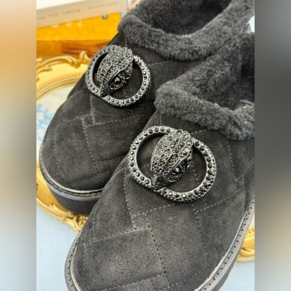 🆕 KURT GEIGER LONDON 🧿 NWOB Chelsea Suede Flatfom Slippers, Sz EU37 US 7 - Picture 12 of 15